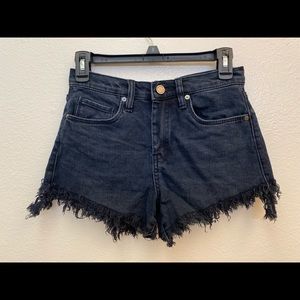 BLANK NYC black denim distressed shorts